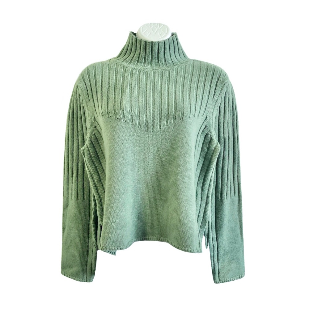 Sally LaPointe Sage Green Wool Cashmere Sweater